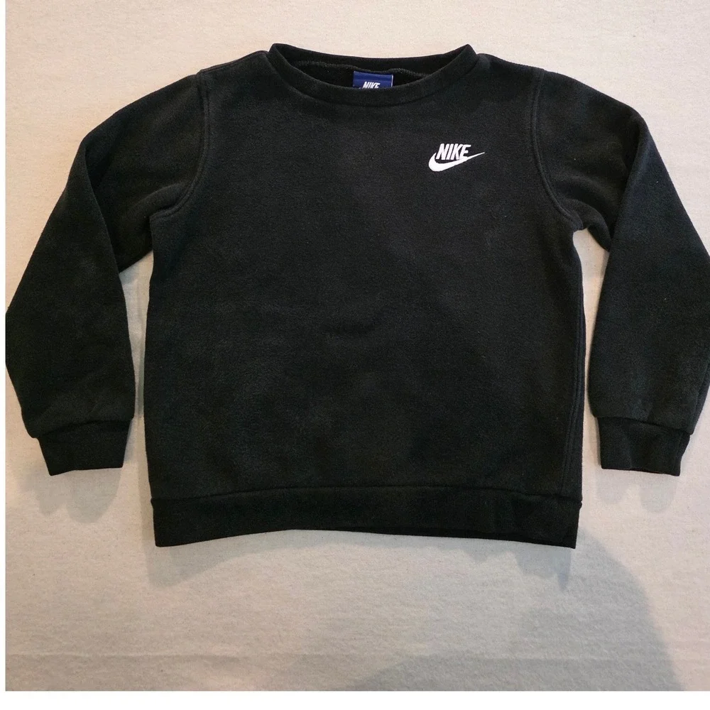 Nike Kids Sweatshirt 4T Black Sportswear Fleece Crewneck Pullover Logo 81917